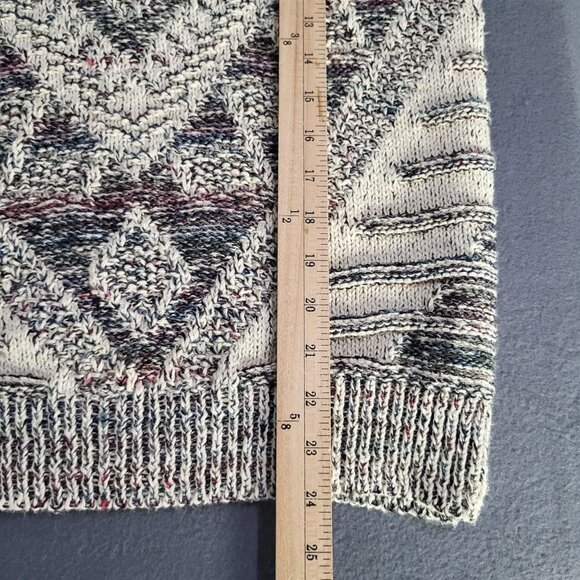 VTG Aztec Triangles Old Money Chunky Ugly Sweater Size Small - Picture 7 of 8